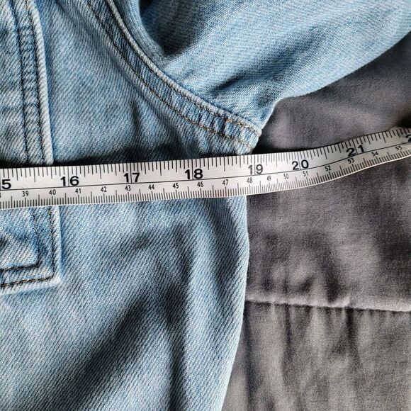 Levi's Denim Coveralls Womens Sz Xsmall Overall Blue Long Sleeve Button Wide Leg - Picture 4 of 10